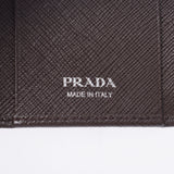 Prada Prada 6-Lay钥匙箱插座深棕色银色配件1PG222男女皆宜的皮革钥匙案未使用的Silgrin