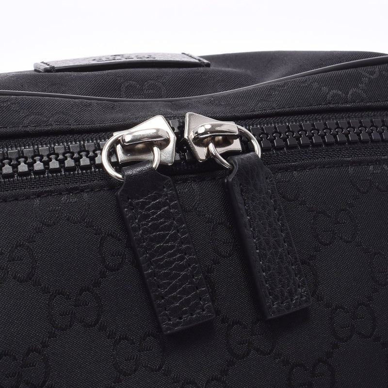 GUCCI Gucci GG Nylon West Bag Outlet Black 449182 Unisex Leather Nylon Body Bag Unused Silgrin