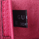 Gucci Gucci投资组合标志印花袋粉红色495665女士皮革离合器包未使用的硅胶