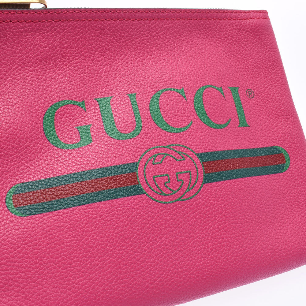 グッチポートフォリオ ロゴプリント ポーチ ピンク レディース レザー クラッチバッグ 495665 GUCCI – 銀蔵オンライン