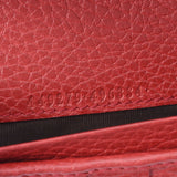 GUCCI Gucci Interlocking G Length Purse Outlet Red Gold Bracket 449279 Unisex Leather Two Folded Wallets Unused Silgrin