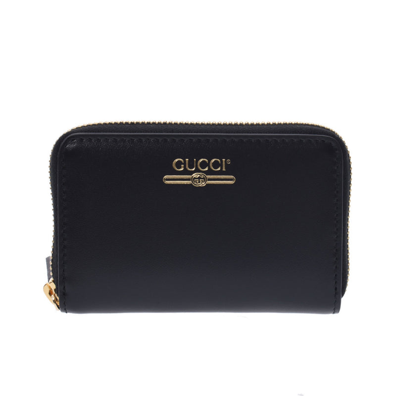 GUCCI グッチ 小銭入れ 黒 ゴールド金具 547597 ユニセックス レザー コインケース 未使用 銀蔵