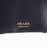 PRADA プラダ コンパクトウォレット アウトレット 黒 ゴールド金具 1MH021 ユニセックス レザー 三つ折り財布 未使用 銀蔵