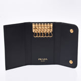 普拉达普拉达6层案例插座黑金支架1PG222男女皆宜的皮革钥匙盒未使用的硅胶