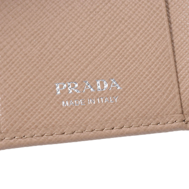 Prada Prada 6躺钥匙盒出口米色银装置1pg222男女皆宜的皮革钥匙扣未使用的Silgrin