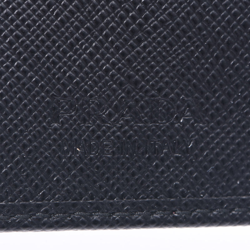 PRADA Prada 6 Layer Case Outlet Black Silver Fittings 2PG222 Women's Safiano Key Case Unused Silgrin