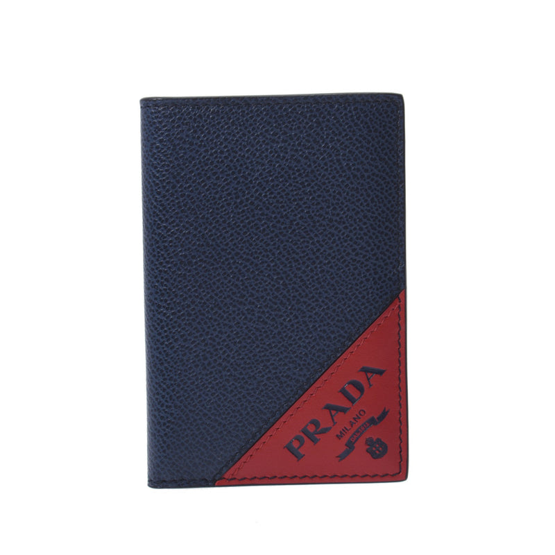 プラダパスケース 定期入れ 紺/赤 ユニセックス カードケース 2MC035
