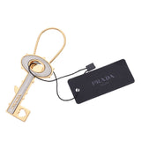 PRADA Prada Key Type Key Ring Bag Charm White Gold Bracket 1PP051 Unisex Leather Key Holder Unused Silgrin