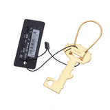 PRADA プラダ 鍵型 キーリング バッグチャーム 白 ゴールド金具 1PP051 ユニセックス レザー キーホルダー 未使用 銀蔵