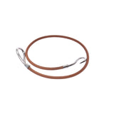 Hermes Hermes Jumbo Brown Silver Fitting Unisex Leather Choker B Rank Used Silgrin