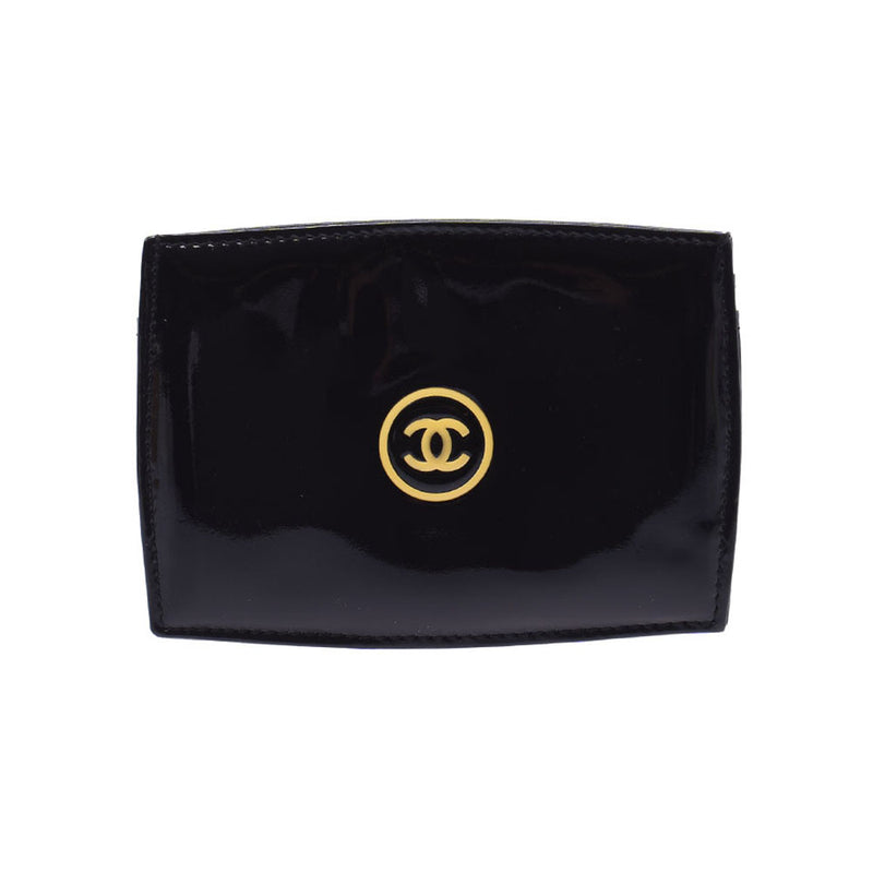 CHANEL Chanel Makeup Black Unisex Enamel Card Case B Rank Used Silgrin