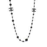CHANEL Chanel Coco Mark Long Necklace 12 Years Black Ladies Fake Pearl Necklace A Rank used Ginzo