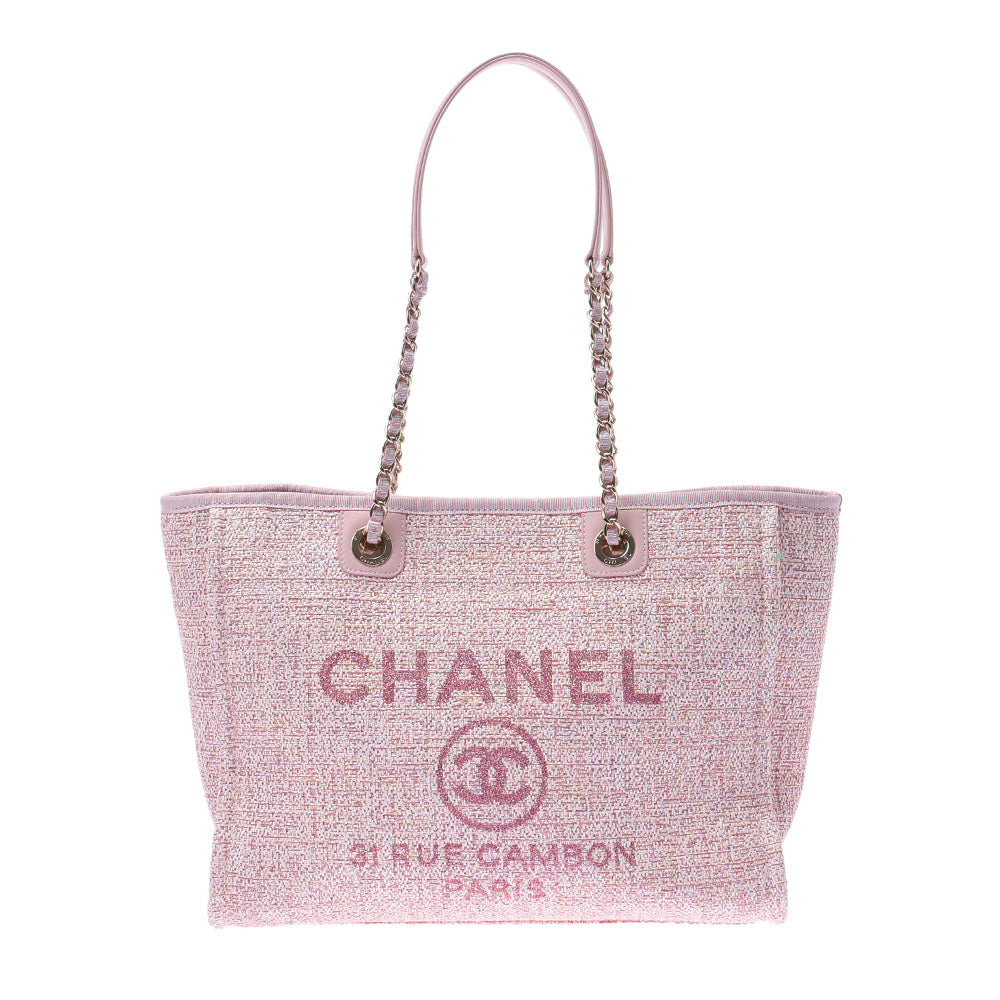 Chanel Deauville Tote MM Pink Ladies Tote Bag Chanel – 銀蔵オンライン