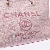 Chanel Chanel Deauville Tote MM Pink Women's Straw / Leather Tote Bag New Singbox