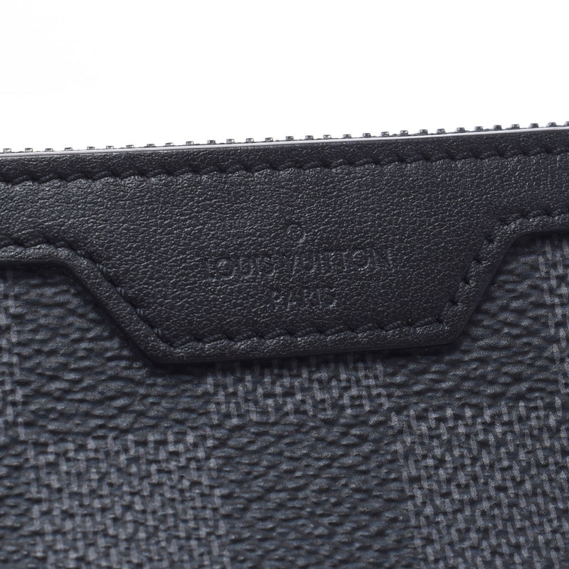 Louis Vuitton Louis Vuitton Damier Graphit Utility Coin Card Case Black N60354 Men's Dumier Graphit Canvas Coin Case B Rank Used Silgrin
