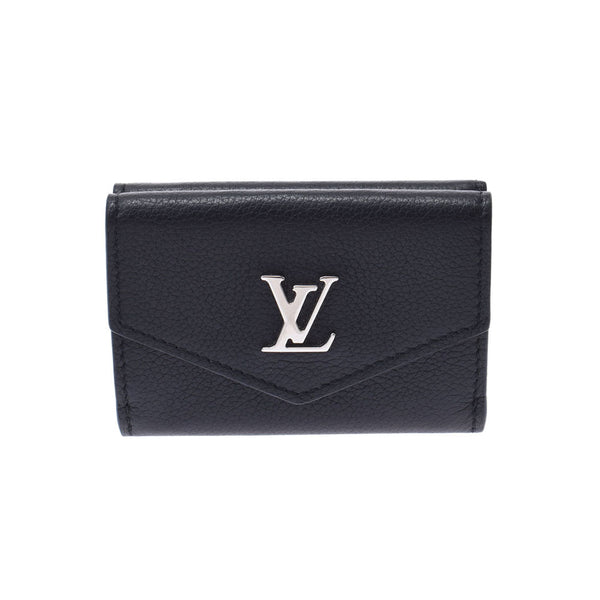 Louis Vuitton Louis Vuitton Portfoille Lock Mini Black M63921 Women's Leather Three Folded Wallets AB Rank Used Sinkjo