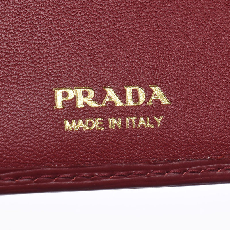 PRADA Prada Passport Cover Outlet Red Tea 1MV412 Unisex Leather Passport Case Unused Ginzo