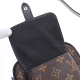 Louis Vuitton Louis Vuitton Monogram Makasa Cristopher Warleable Wallet Brown / Black M69404 Men Shoulder Bag AB Rank Used Silgrin