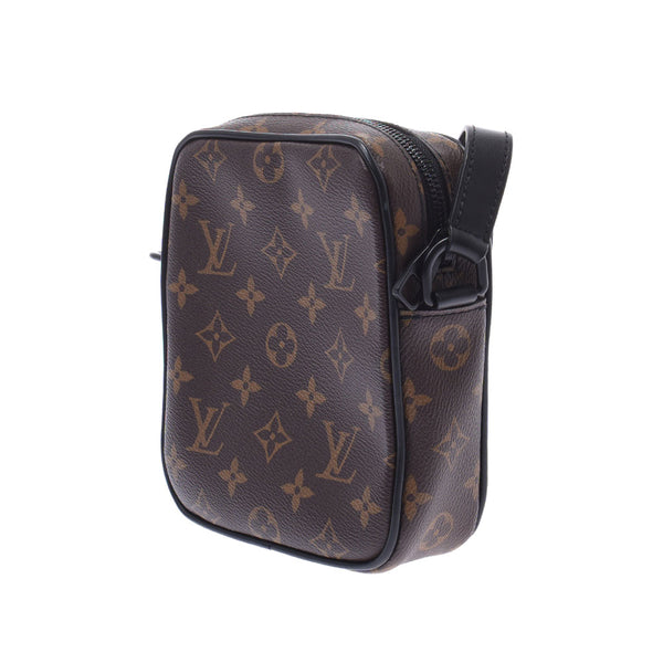 Louis Vuitton Louis Vuitton Monogram Makasa Cristopher Warleable Wallet Brown / Black M69404 Men Shoulder Bag AB Rank Used Silgrin