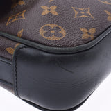 Louis Vuitton Louis Vuitton Makasa Bus PM Brown / Black M56717男士Monogram Canvas单肩包B等级使用水池