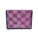 GUCCI グッチ GGマーモント マルチカラーウォレット ピンク 466492 レディース GGキャンバス レザー 二つ折り財布 未使用 銀蔵