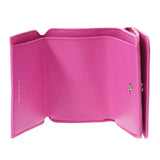 BALENCIAGA Balenciaga Cash Mini Wallet Flower Pink 593813 Unisex Calf Trilateral Wallet New Ginzo