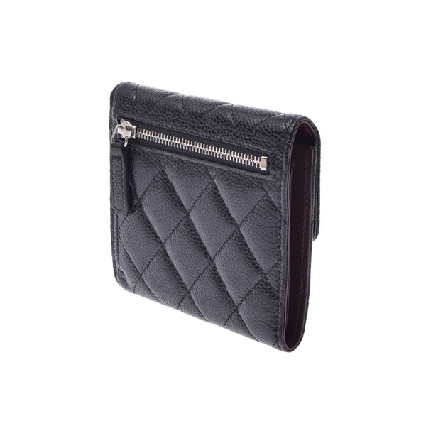 CHANEL Chanel Matrasse Black Ladies Caviar Skin Bi -fold Wallet A Rank used Ginzo