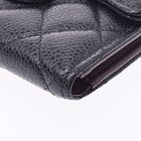 CHANEL Chanel Matrasse Black Ladies Caviar Skin Bi -fold Wallet A Rank used Ginzo