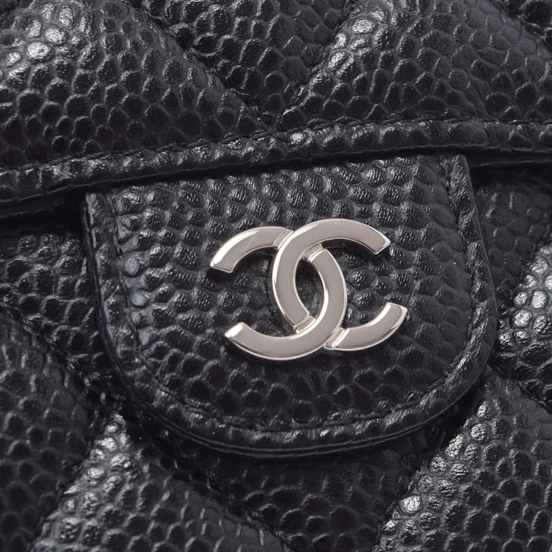 CHANEL Chanel Matrasse Black Ladies Caviar Skin Bi -fold Wallet A Rank used Ginzo