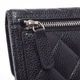 CHANEL Chanel Matrasse Black Ladies Caviar Skin Bi -fold Wallet A Rank used Ginzo