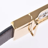 GUCCI Gucci Interlocking G Reversible Black/Tea Gold Bracket 547734 Men's Leather Belt AB Rank Used Ginzo