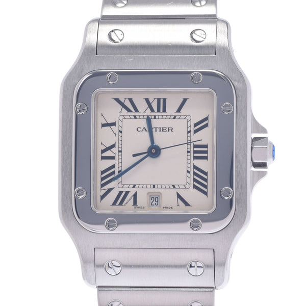 Cartier Cartier Carto Santo Sugarbe LM W20060D6男孩SS观看石英象牙表盘