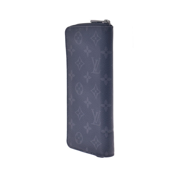 LOUIS VUITTON Louis Vuitton Monogram Eclipse Zippy Wallet Vertical Black/Gray M62295 Men's Monogram Canvas Long Wallet B Used Ginzo