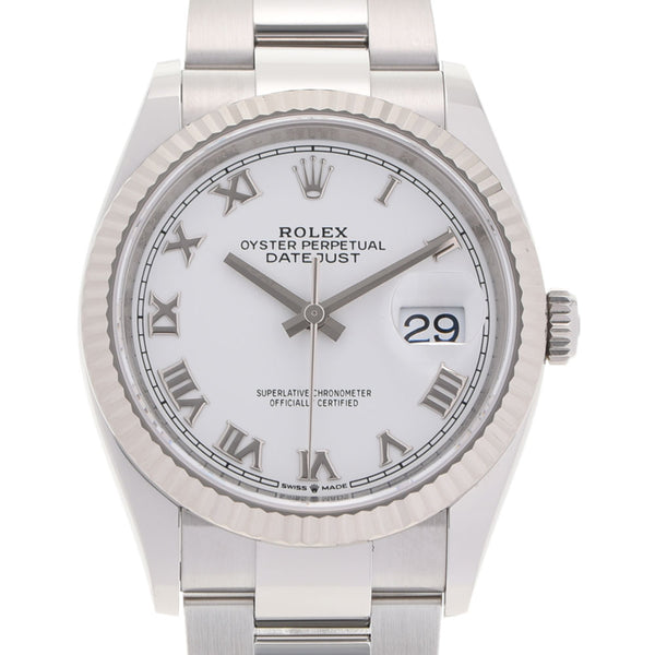 [Cash special price] ROLEX Rolex Datejust 126234 Men's SS/WG Watch Automatic White Dial A Rank Used Ginzo