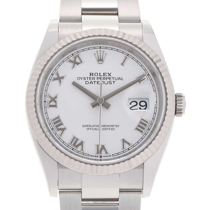 【現金特価】ROLEX ロレックス デイトジャスト 126234 メンズ SS/WG 腕時計 自動巻き 白文字盤 Aランク 中古 銀蔵