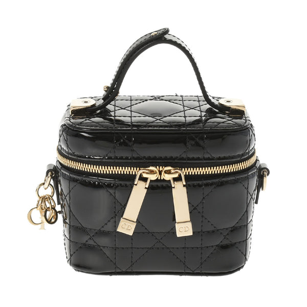 Christian Dior Christian Dior Micro Vanity Kanage Black Gold Bracket Ladies Enamel Handbag New Used Ginzo
