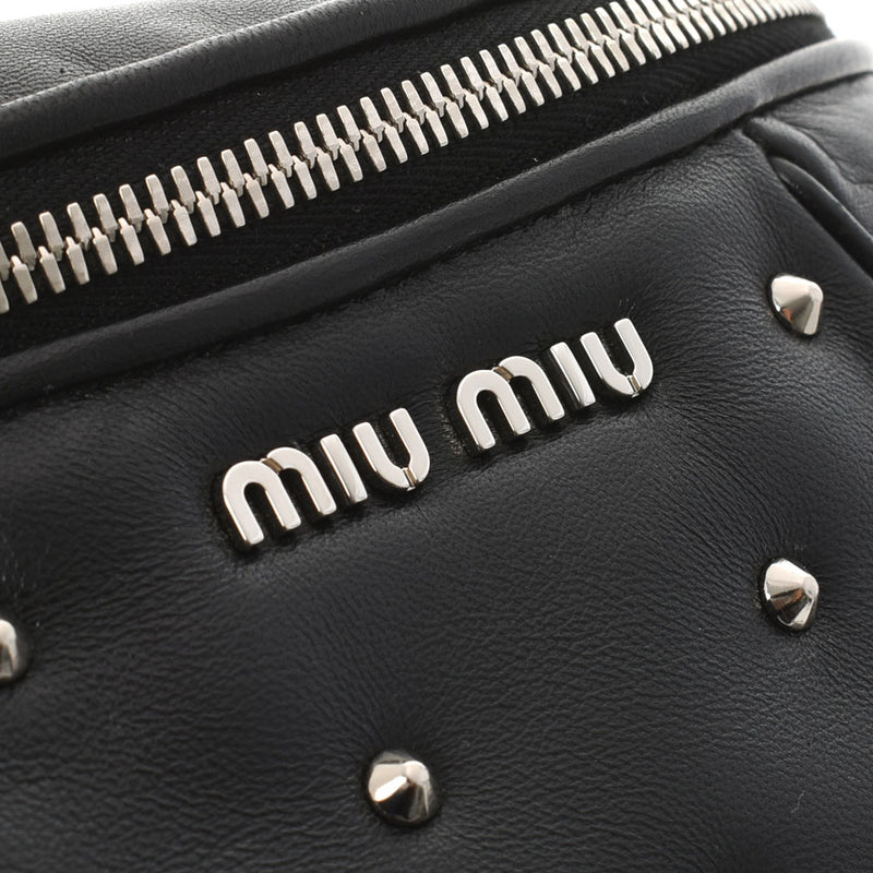 MIUMIU Miu Miu Stud Black Silver Bracket 5BL010 Ladies Ram Skin Body Bag A Rank used Ginzo