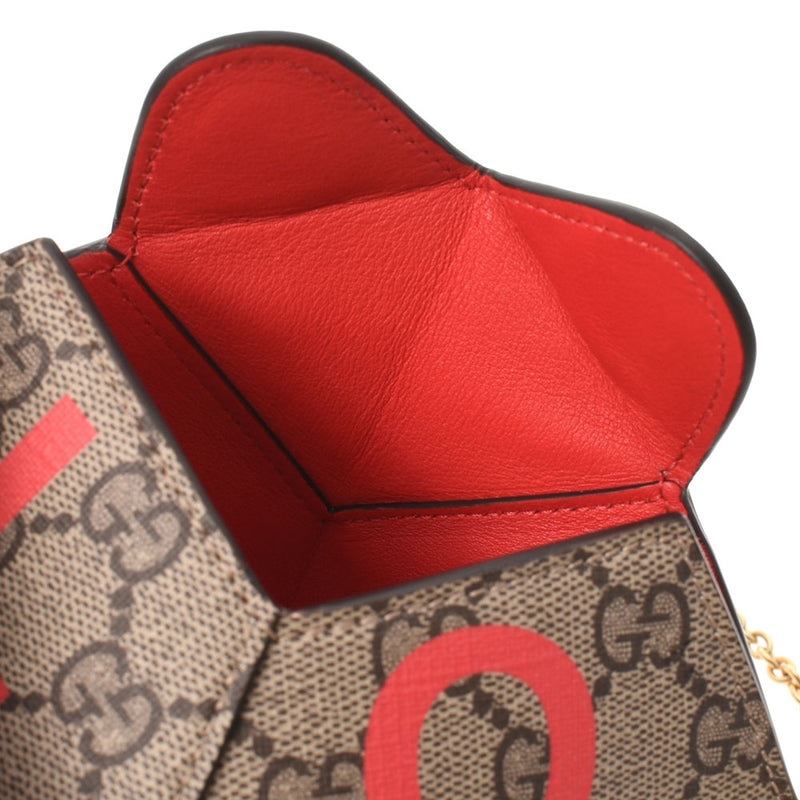 GUCCI Gucci Small Heart Beige/Ebony 678131 Ladies GG Sprem Canvas Shoulder Bag Unused Ginzo