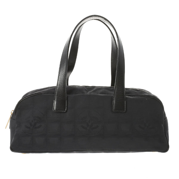 CHANEL Chanel Neutral Line Miniboston Black Ladies Nylon/Leather Handbag AB Rank Used Ginzo