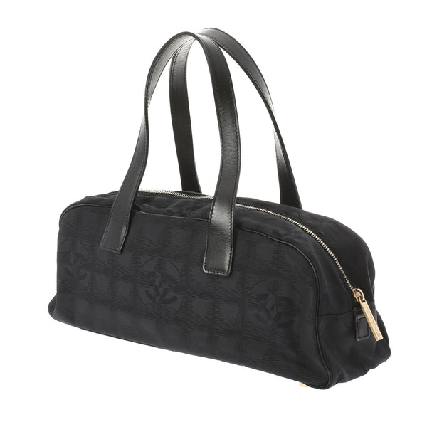 CHANEL Chanel Neutral Line Miniboston Black Ladies Nylon/Leather Handbag AB Rank Used Ginzo