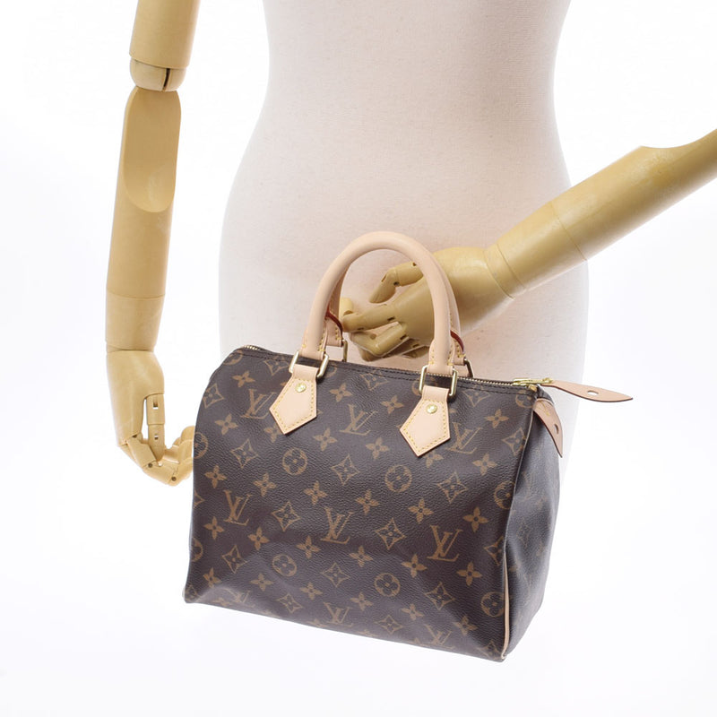 路易威顿路易斯·维顿（Louis Vuitton）会标迅速25棕色M41109女士会标帆布手提包未使用的金佐（Ginzo）