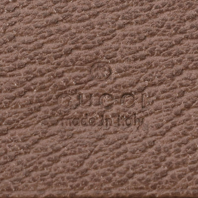 GUCCI Gucci Gucci Off Dear Card Case Tea 523155 Ladies Leather Bi -fold Wallet Unused Ginzo