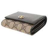 GUCCI Gucci GG Marmont Medium Wallet Black 598587 Unisex GG Sprem Canvas Leather Bi -fold Wallet Unused Ginzo