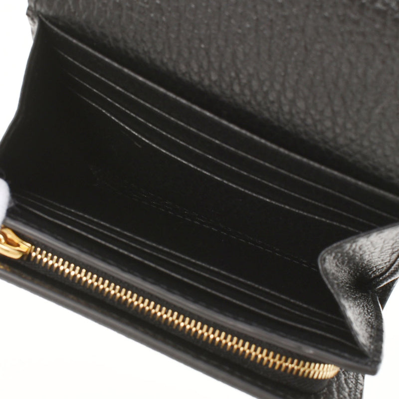 GUCCI Gucci GG Marmont Medium Wallet Black 598587 Unisex GG Sprem Canvas Leather Bi -fold Wallet Unused Ginzo