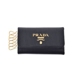 PRADA Prada 6 -key case Black 1PG222 Unisex calf key case unused Ginzo