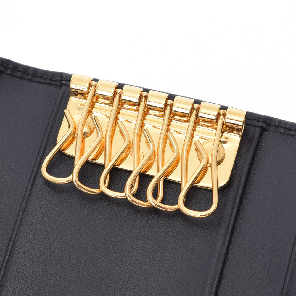 プラダ6連キーケース 黒 ユニセックス カーフ キーケース 1PG222 PRADA