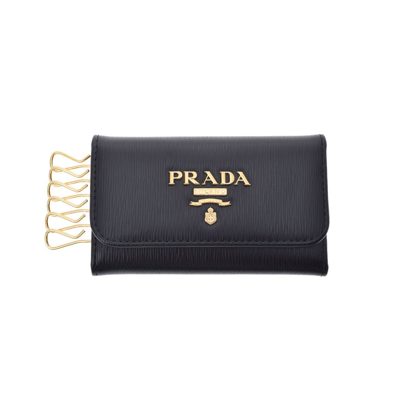 prada prada 6-钥匙盒黑色1PG222男女calf关键案例未使用的Ginzo