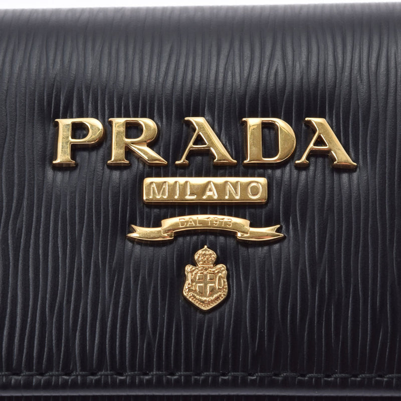 prada prada 6-钥匙盒黑色1PG222男女calf关键案例未使用的Ginzo