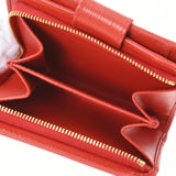 PRADA Prada Red Gold Bracket 1mL018 Ladies Calf Bi -fold Wallet Unused Ginzo