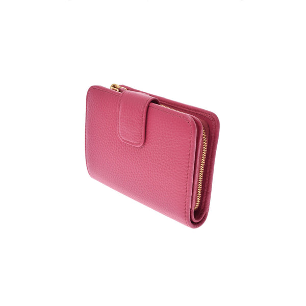 prada prada粉红色金支架1ML018女士小腿双折 - 折叠钱包未使用的金佐（Ginzo）